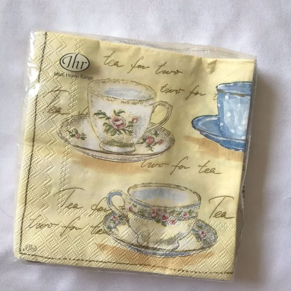 New IHR Afternoon Tea Cocktail Napkins Disposable 3-Ply Paper Party 5x5” 20 PC